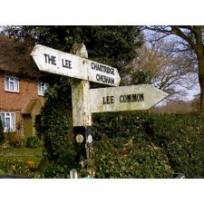 The signpost to Lee, near Great Missenden. Photograph by Paul Capewell.